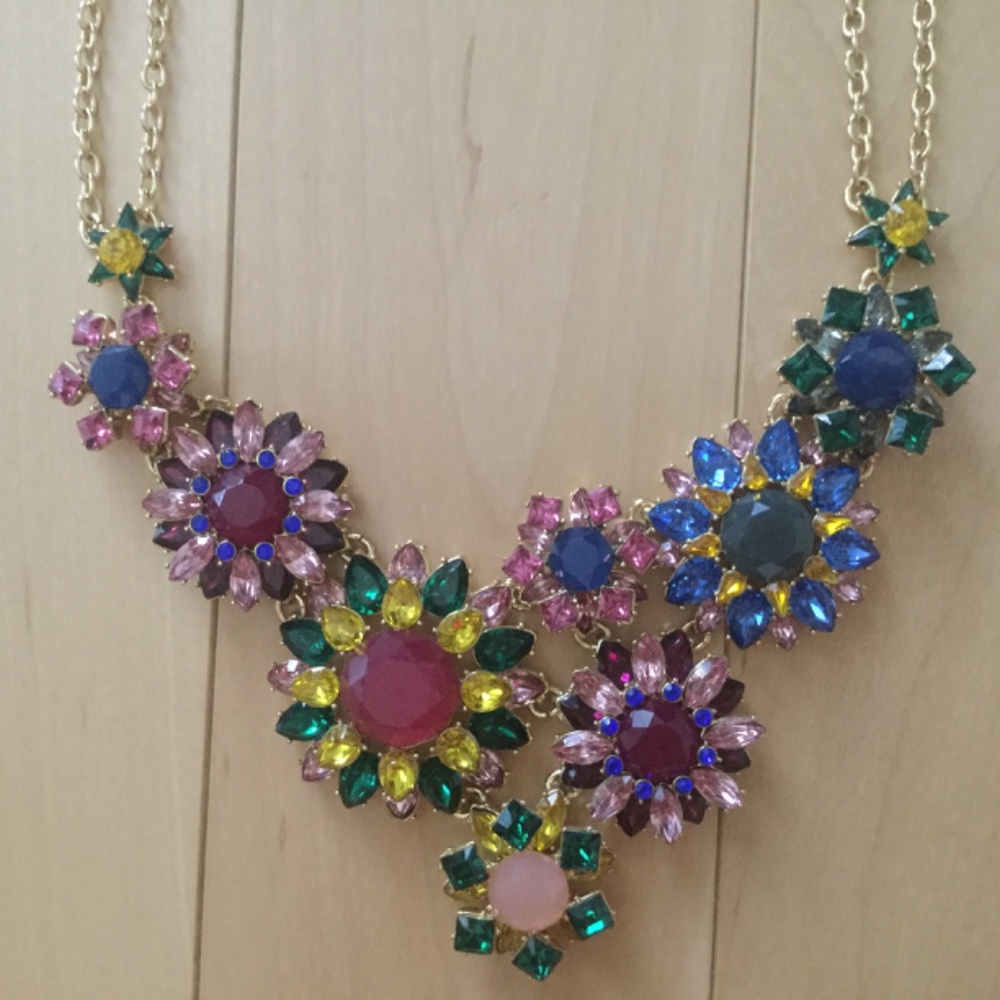 Talbots Multicolor Floral Statement Necklace - image 5